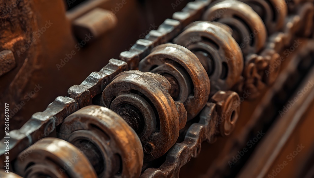Rusty industrial chain drive mechanism Rusty industrial chain drive mechanism