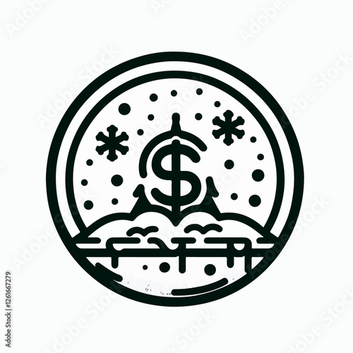 snow coin vector illustration