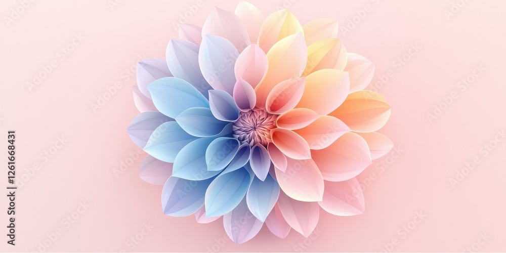 Fototapeta premium Beautiful pastel flower design. AI.
