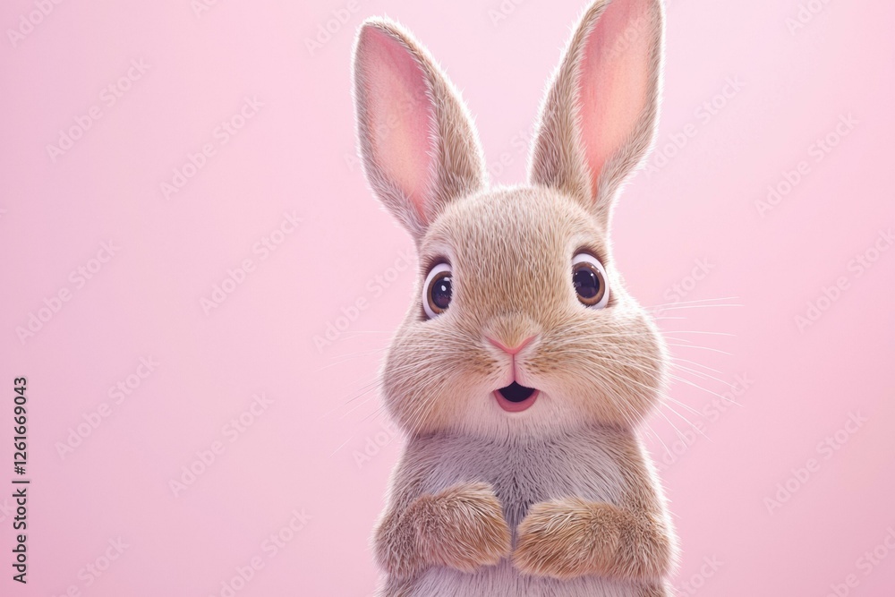 Obraz premium Cute little bunny. AI.