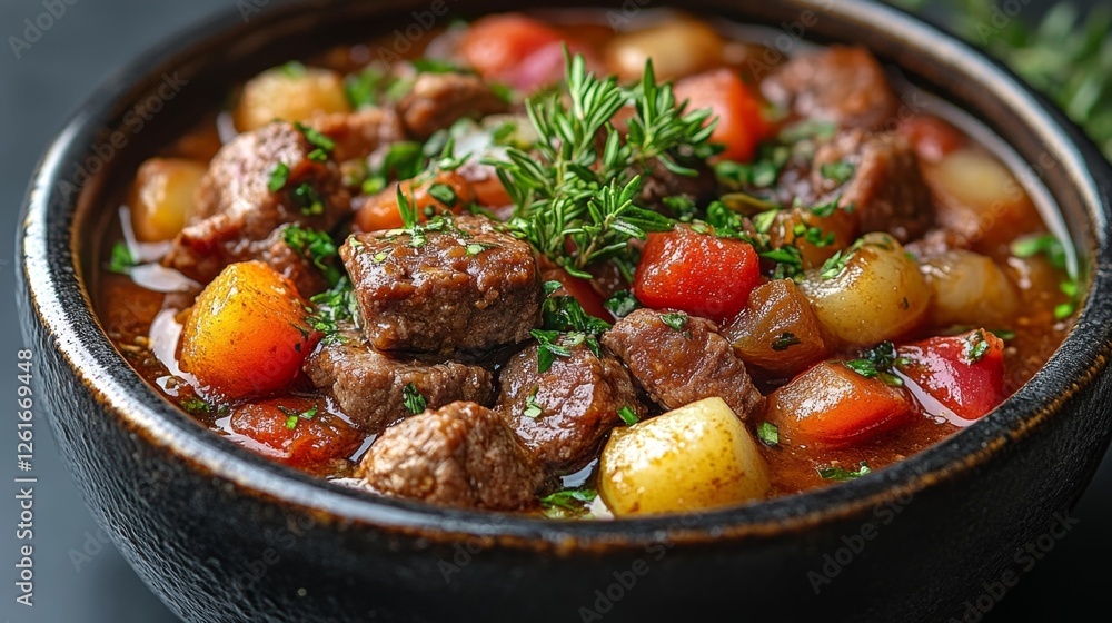 Delicious Beef Stew with Vegetables in a Bowl. Generative AI Delicious Beef Stew with Vegetables in a Bowl. Generative AI