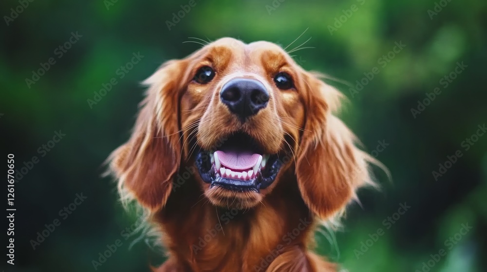 An Irish setter's gentle gaze, framed by soft light, evokes warmth and loyalty. An Irish setter's gentle gaze, framed by soft light, evokes warmth and loyalty.
