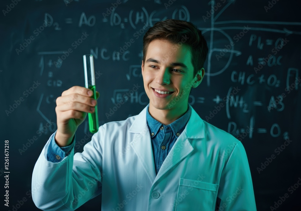 Young scientist holding test tubes in laboratory Young scientist holding test tubes in laboratory