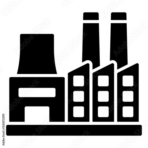 Factory icons for industry and production of goods