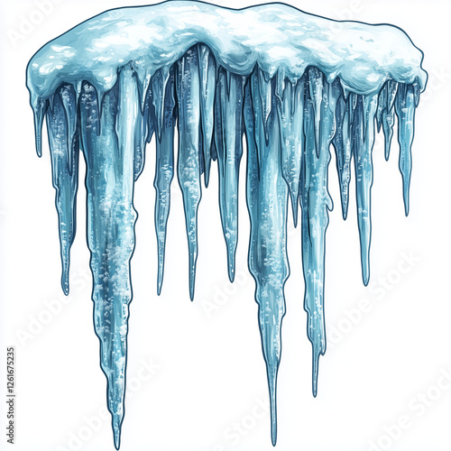 icicles on a white background