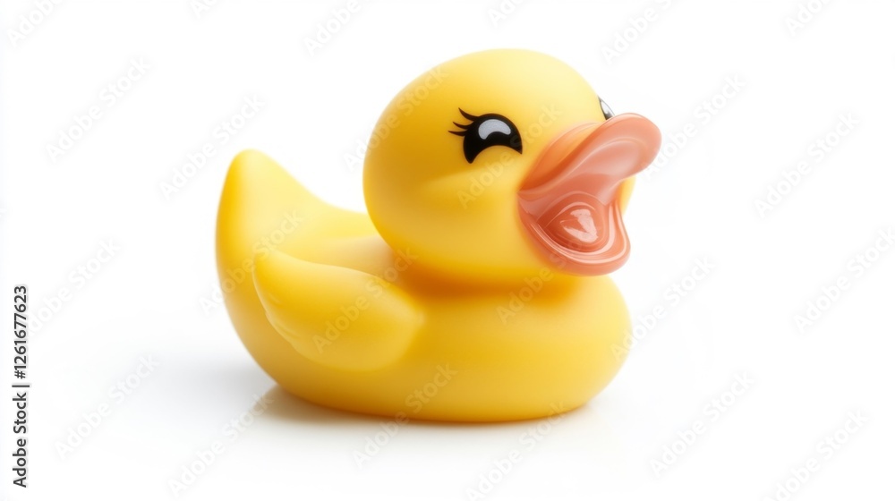 Rubber Duck on White Background with Isolated Focus. Generative AI Rubber Duck on White Background with Isolated Focus. Generative AI