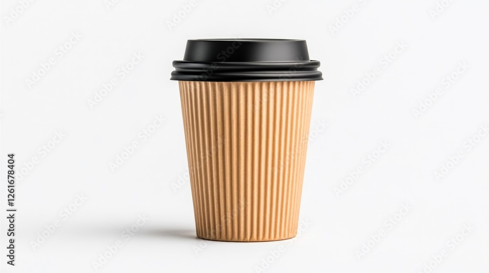 Isolated Paper Coffee Cup on White Background. Generative AI