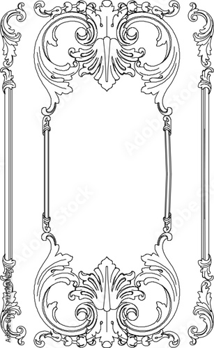 vector illustration sketch design of decorative ornaments gypsum for classic ethnic vintage home interior