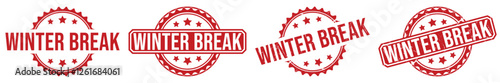 WINTER BREAK rubber stamp vector illustration on white background