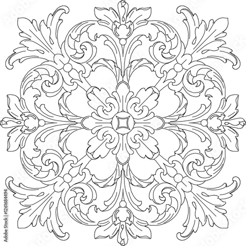 vector illustration sketch design of decorative ornaments gypsum for classic ethnic vintage home interior