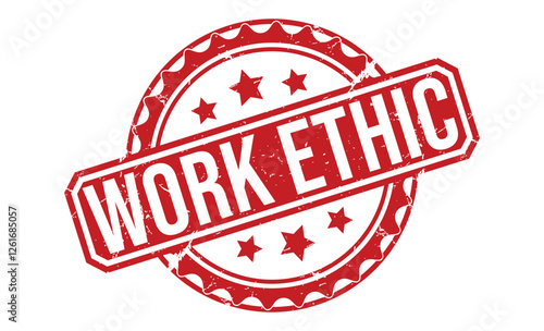 WORK ETHIC Red rubber stamp on white background. WORK ETHIC stamp sign. WORK ETHIC stamp.