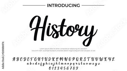 History Font Stylish brush painted an uppercase vector letters, alphabet, typeface