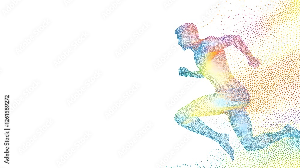 Naklejka premium Abstract Colorful Silhouette Of A Running Man