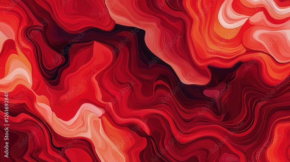 Abstract Swirling Red Pattern with Smooth Flowing Texture Abstract Swirling Red Pattern with Smooth Flowing Texture