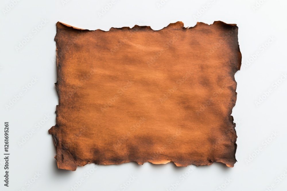 burned paper edges on white background, Historic document burned paper edges on white background, Historic document