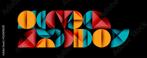 Minimal geometric abstract background. Circle square and triangle design