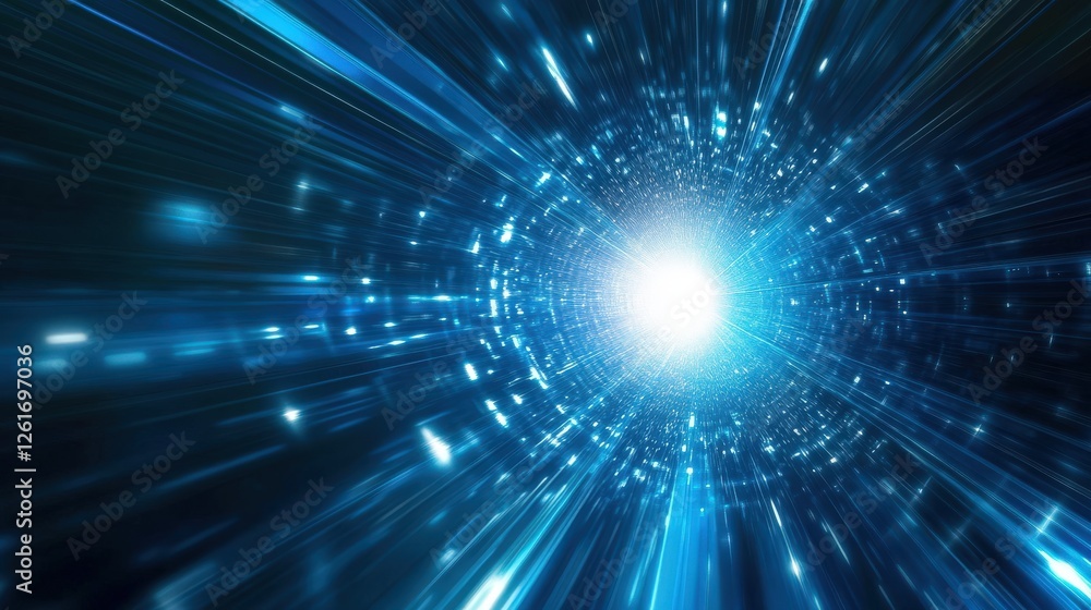 Naklejka premium Exploring light speed phenomena in a digital universe