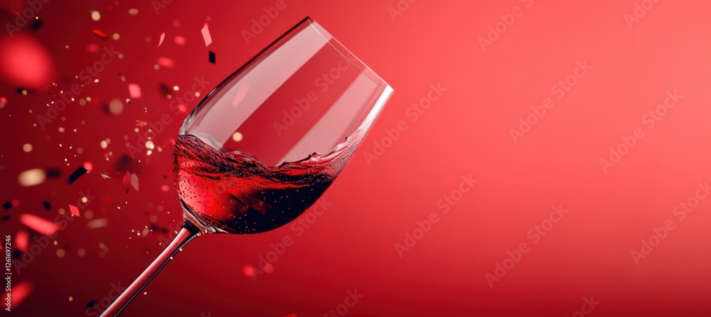 Fototapeta premium A glass of red wine is poured into a wine glass