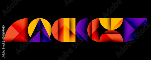 Minimal geometric abstract background. Circle square and triangle design