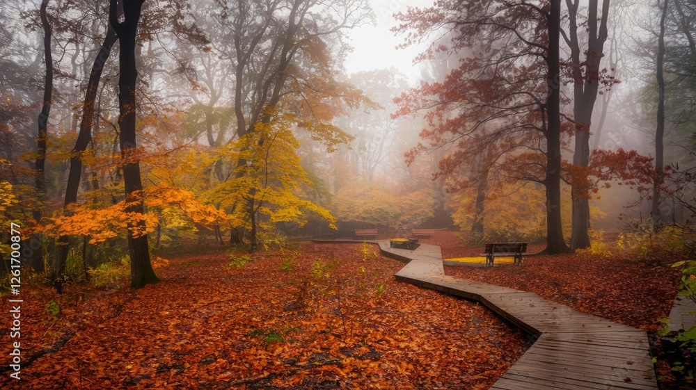 Fototapeta premium path in the autumn forest