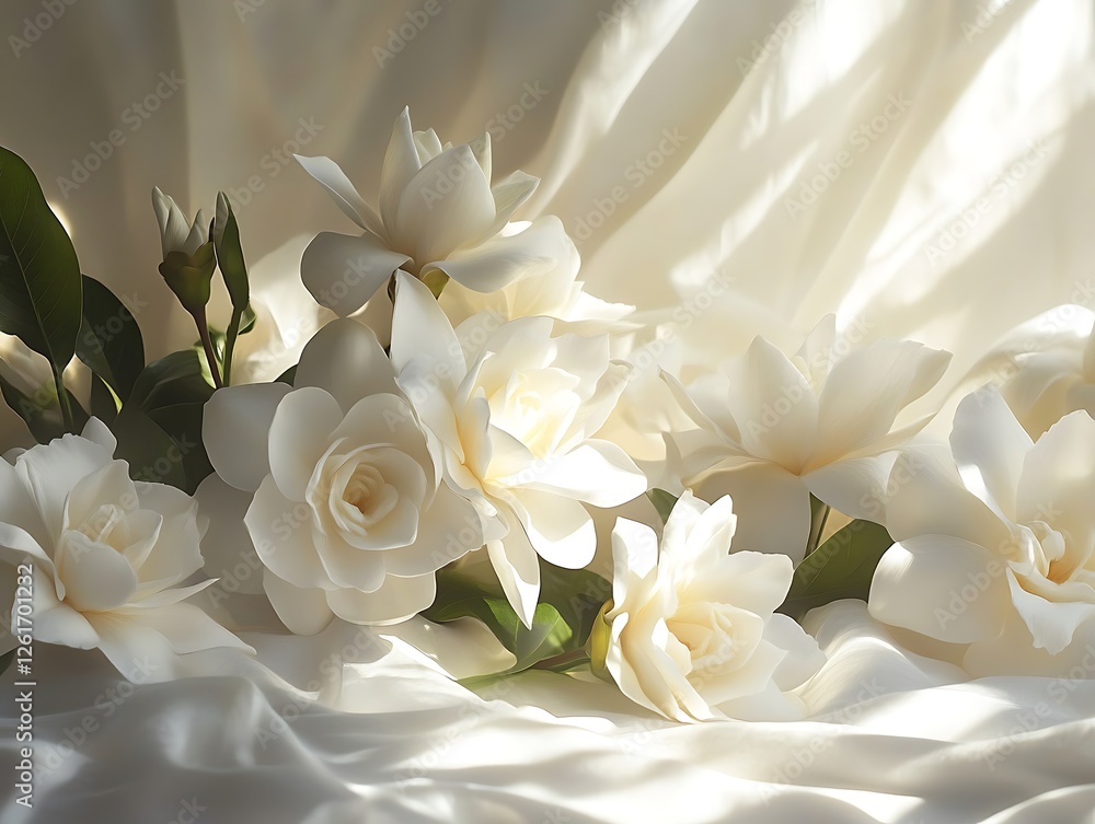Fototapeta premium A beautiful Flowers composition Flora pattern top view.