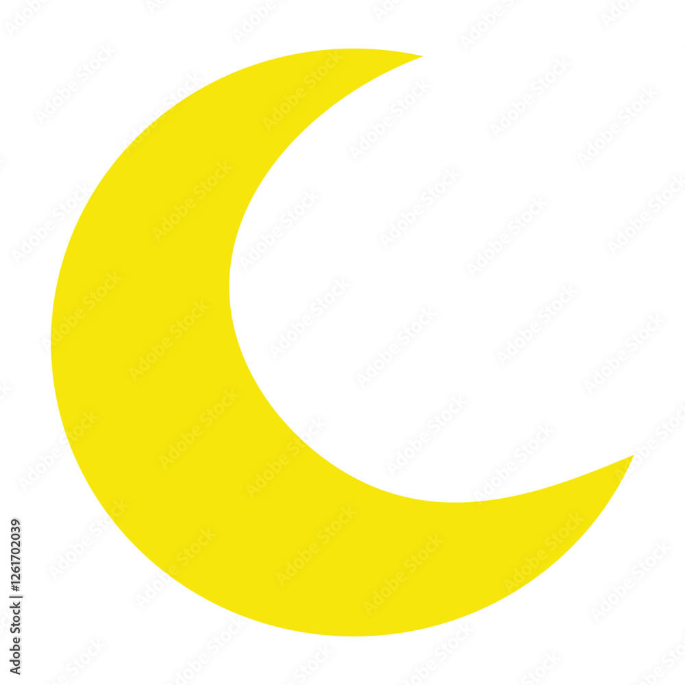 Flat Crescent Half Moon Icon Vector Illustration Flat Crescent Half Moon Icon Vector Illustration