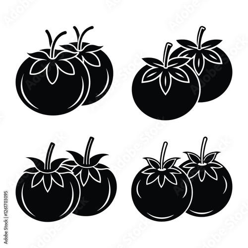 Vector illustration of a tomato silhouette