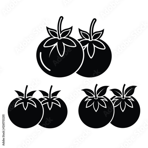 Vector illustration of a tomato silhouette