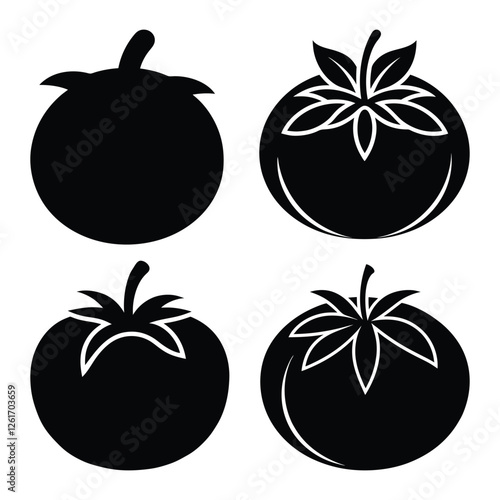 Vector illustration of a tomato silhouette