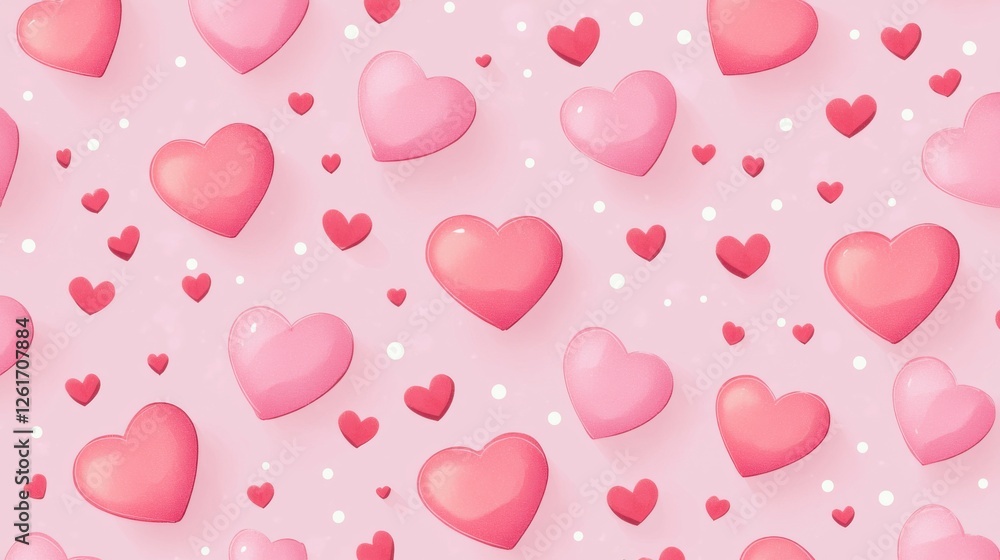 Love and affection background digital design hearts pattern soft colors abstract view romantic concept