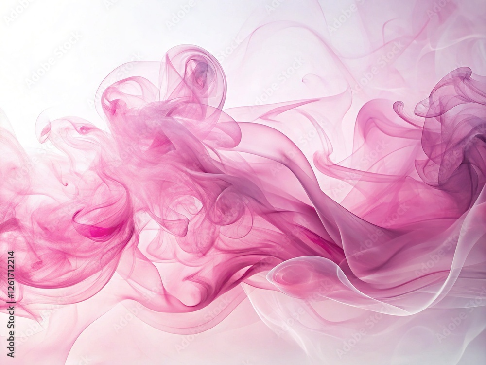 Ethereal Pink Smoke Swirls on White Background - Dreamy Abstract Texture Ethereal Pink Smoke Swirls on White Background - Dreamy Abstract Texture
