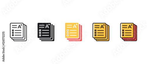 Grading or assessment icon in flat vector style. Simple and modern vector illustration representing academic excellence, achievement, education, success, and student performance.