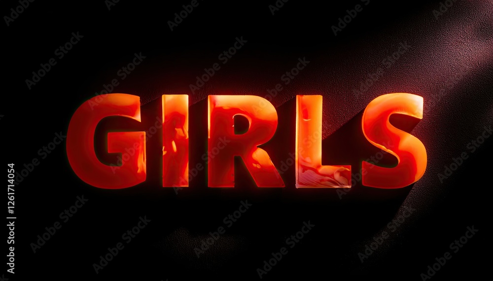 Illuminated Text Sign Featuring the Word Girls Illuminated Text Sign Featuring the Word Girls