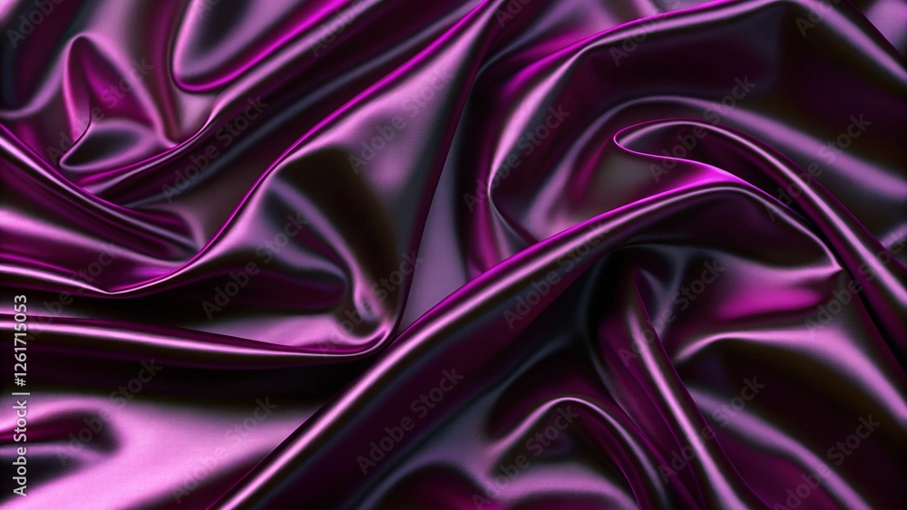Fototapeta premium Dark purple pink silk satin background. The rich plum color and silky texture of satin a sophisticated and glamorous look, perfect for high end designs or any project that needs a luxurious