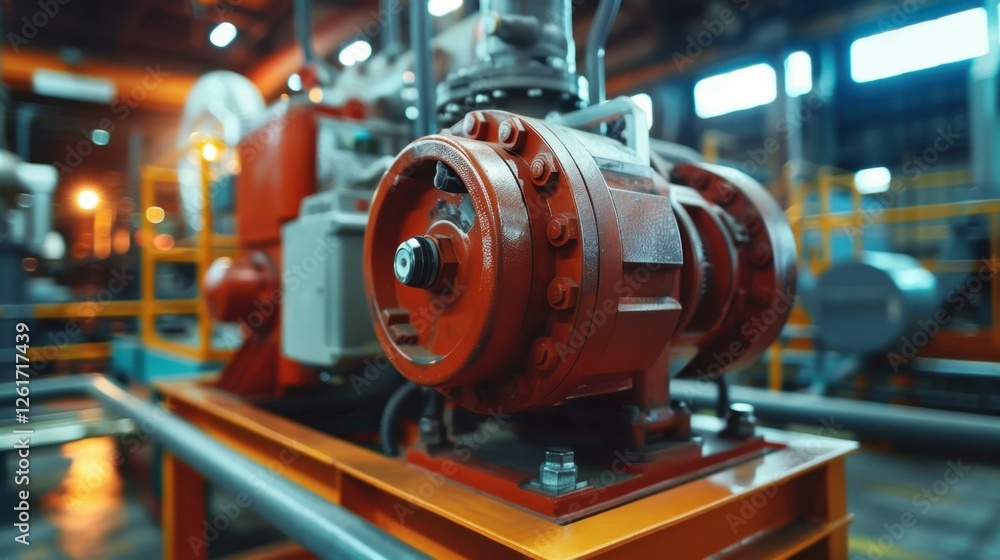 Obraz premium Electric Pump: A pump powered by electricity, commonly used across industries to move liquids, gases, and chemicals, providing efficient and reliable fluid transfer. 