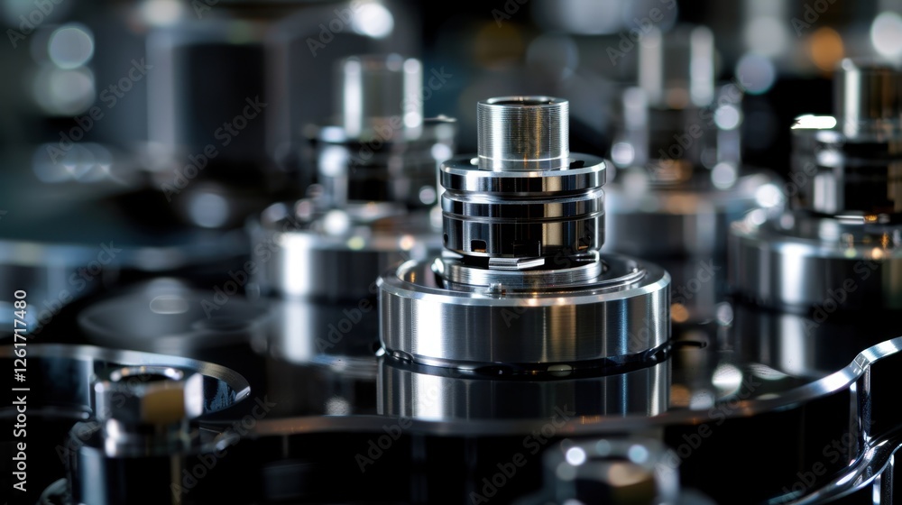 Fototapeta premium Hydraulic Pump: This pump moves hydraulic fluid through a system, often used in machinery, construction equipment, and automotive applications for efficient power transfer. 