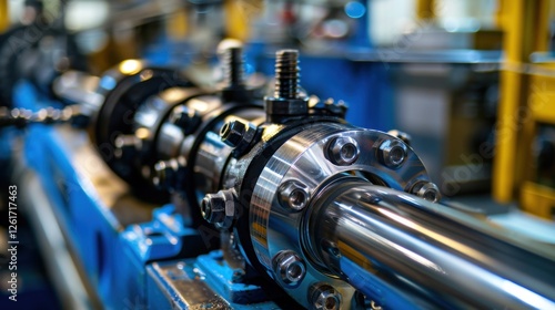 Hydraulic Pump: A device that moves hydraulic fluid, commonly used in machinery, construction, and automotive applications to power systems and equipment with efficiency.
 photo