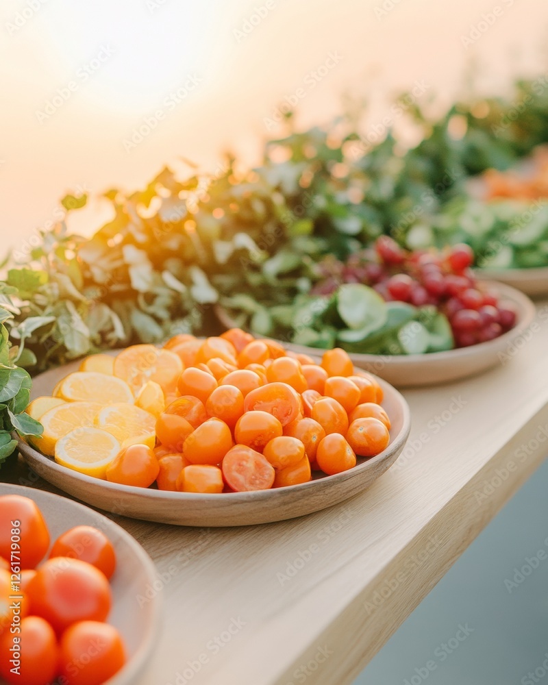 Vibrant Plant-Based Culinary Display Rustic Wooden Platters with Fresh Vegetables and Citrus - Sustainable Gastronomy Content and Restaurant Supply Merchandising Vibrant Plant-Based Culinary Display Rustic Wooden Platters with Fresh Vegetables and Citrus - Sustainable Gastronomy Content and Restaurant Supply Merchandising