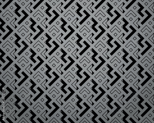 Abstract geometric pattern. A seamless vector background. Gray and black ornament. Graphic modern pattern. Simple lattice graphic design