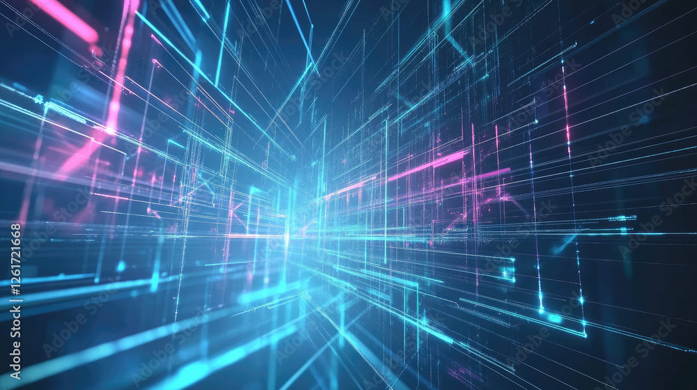 A futuristic abstract background with a blend of blue, mint, and pink, enhanced by digital glitch and distortion effects. The design embraces retro futurism, webpunk, rave 80s and 90s aesthetics A futuristic abstract background with a blend of blue, mint, and pink, enhanced by digital glitch and distortion effects. The design embraces retro futurism, webpunk, rave 80s and 90s aesthetics