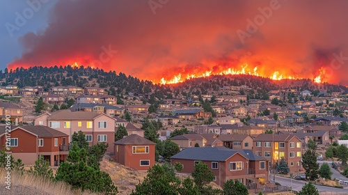 Wallpaper Mural Wildfire blaze threatens homes in colorado action photography dramatic landscape evening viewpoint Torontodigital.ca