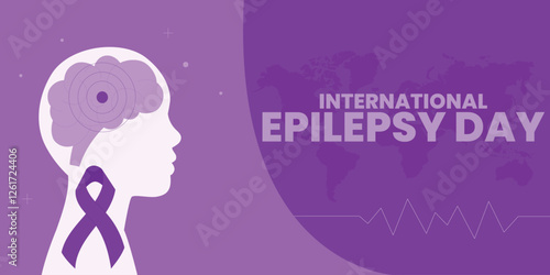 February is International Epilepsy Day. Vector template Design for banner, greeting card, poster, prints, social media post ,flyer , T shirt with background.