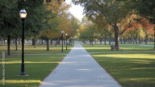 Scenic park pathway walkway urban park photography nature eye level tranquil environment