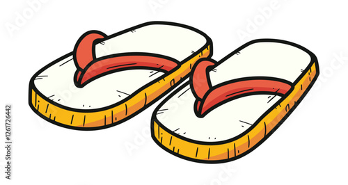 sandal slipper flip flop illustration