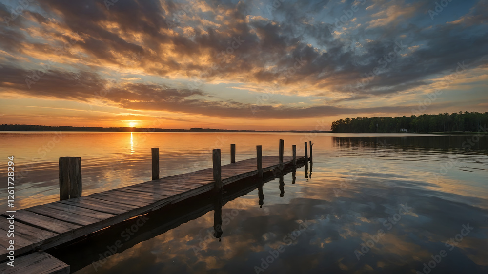 Obraz premium sunset on the pier