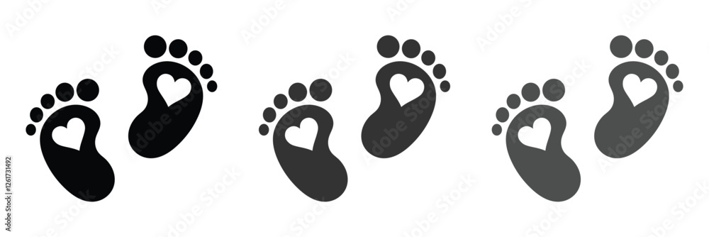 New born, pregnant or coming soon footprints shoes and shoe sole. Kids or baby feet and foot steps Fun vector footsteps icon for print. Love heart blue boy or pink girl sign on white back ground eps20 New born, pregnant or coming soon footprints shoes and shoe sole. Kids or baby feet and foot steps Fun vector footsteps icon for print. Love heart blue boy or pink girl sign on white back ground eps20