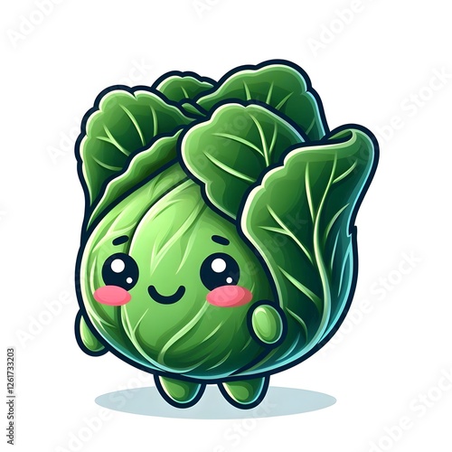 cartoon illustration of a cabbage
