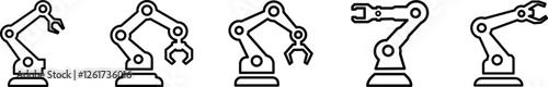 Five Robotic Arms Industrial Automation, Mechanical Engineering and Technology