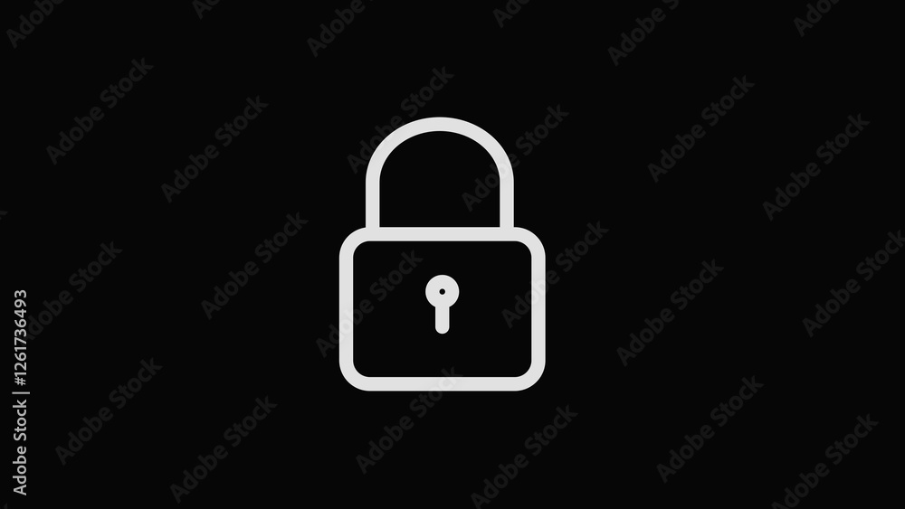 Cyber security line animation. Opening padlock with digital lines animated icon Cyber security line animation. Opening padlock with digital lines animated icon