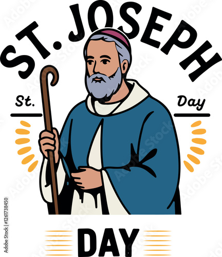 Happy St. Josephs day, card. vector 